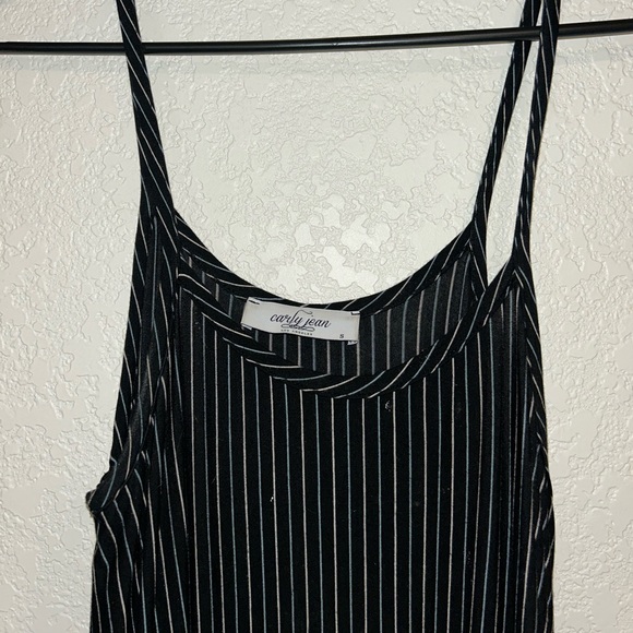 CJLA Stella Spaghetti Strap Dress, Black Stripes - Picture 2 of 2